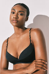 Women'secret Top bikini de copa fija negro negro