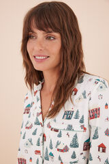 Womensecret Pijama camisera Navidad blanco