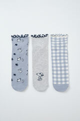 Women'secret Pack 3 calcetines cortos estampado Snoopy estampado