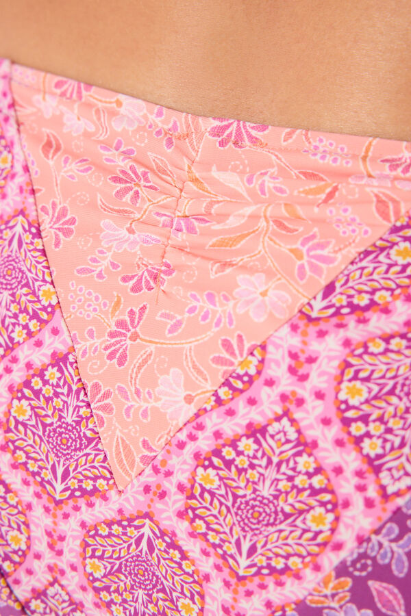 Womensecret Panty de bikini clásica con estampado floral rosa rosa