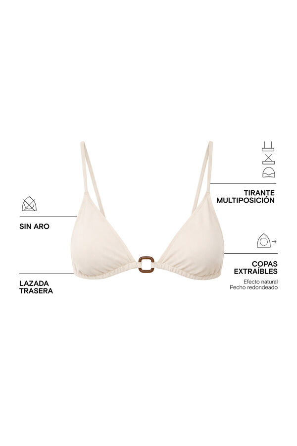 Women'secret Top de bikini triangular cortina blanco marfil