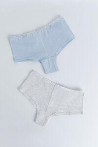 HI&BYE Pack de 2 panties bóxer azules y grises