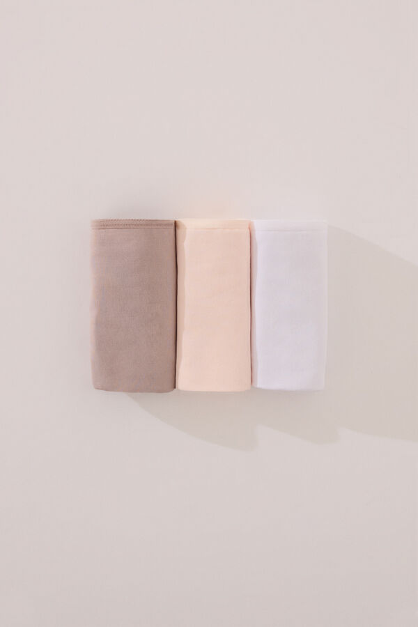 Womensecret Pack de 3 panties culotte de microfibra  blanco
