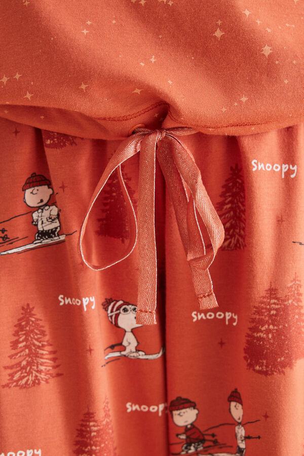 Womensecret Pijama Capri 100% algodón Snoopy naranja naranja