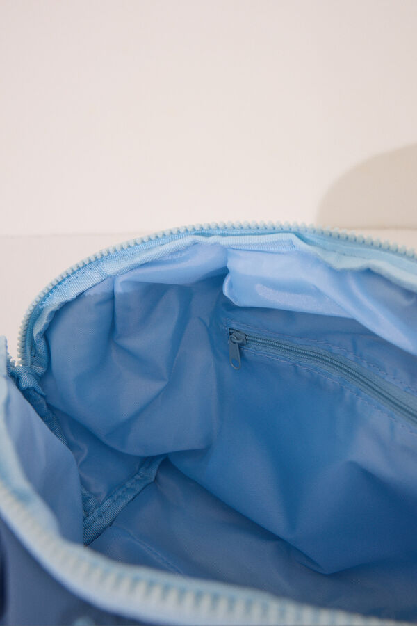 Womensecret Neceser grande acolchado con estampado azul estampado