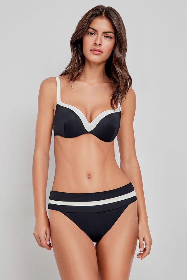 Gisela Top bikini con aro negro ribete negro