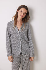 Womensecret Pijama camisera 100% algodón flores gris