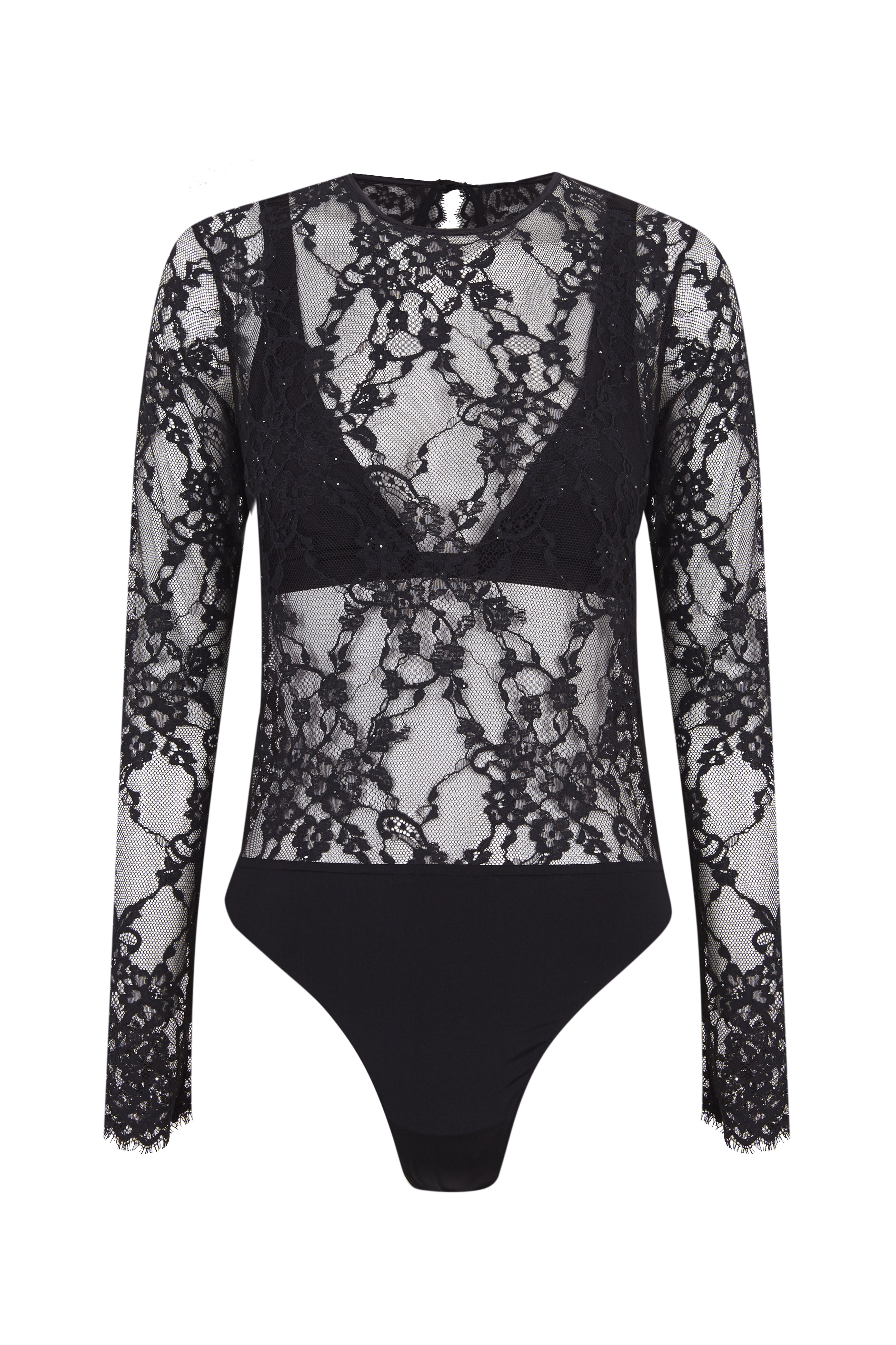 Body lentejuelas manga 2025 larga