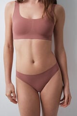 Women'secret Panty cl&aacute;sica de microfibra acanalada rosa rosa