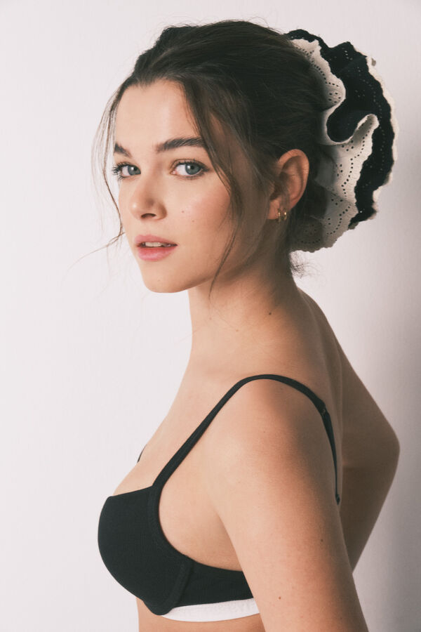 HI&BYE Brasier push up de algod&oacute;n negro negro