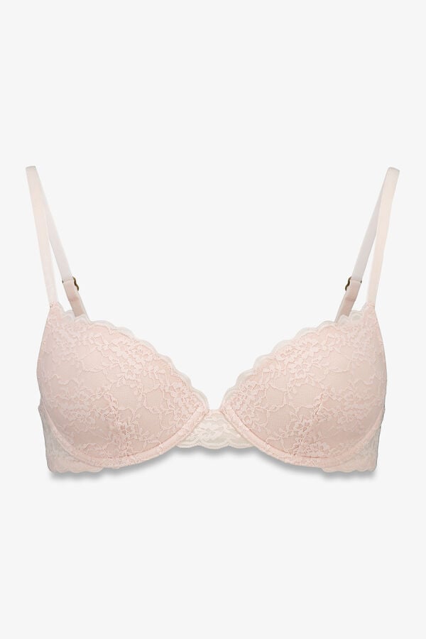 Women'secret Brasier BEAUTIFUL clásica con encaje y relleno rosa rosa