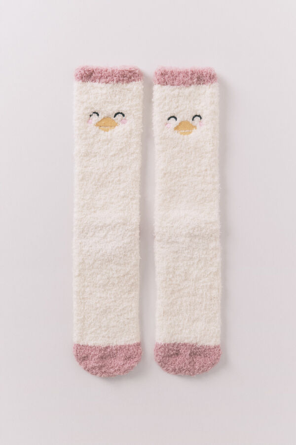 Women'secret Calcetines largos de pato beige nude
