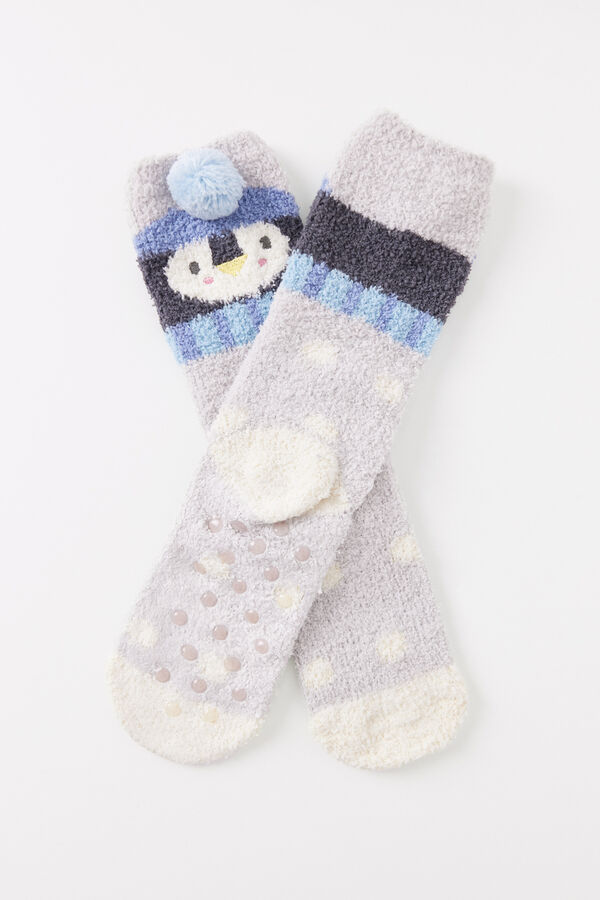 Womensecret Calcetines pelo pingüino  gris