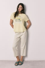 Women'secret Pijama capri de manga corta Stitch verde