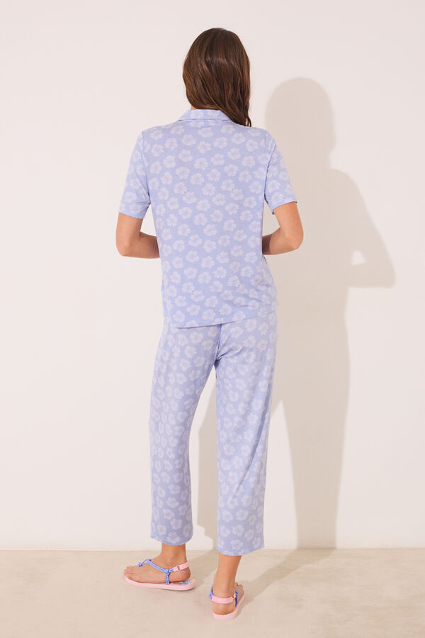 Womensecret Pijama camisera de viscosa Capri azul azul