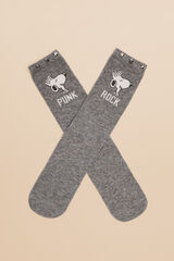 Womensecret Calcetines algodón tachuelas Snoopy gris