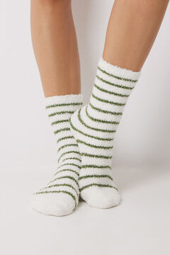 Womensecret Calcetines pelo verde rayas verde