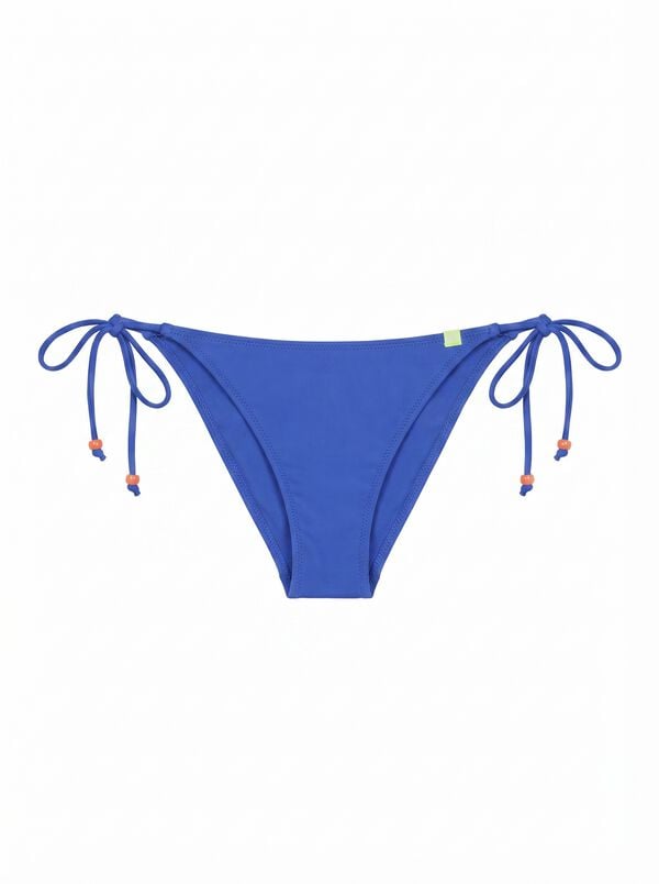 HI&BYE Panty de bikini con tiras azul estampado