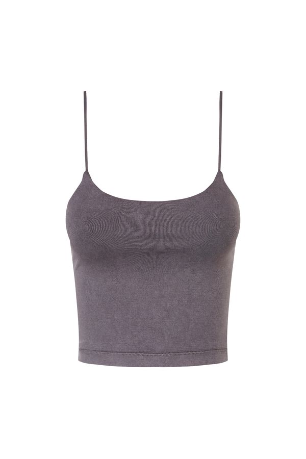HI&BYE Top con relleno sin costuras gris gris