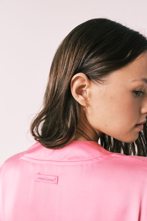 Women'secret Bata midi de sat&eacute;n rosa rosa