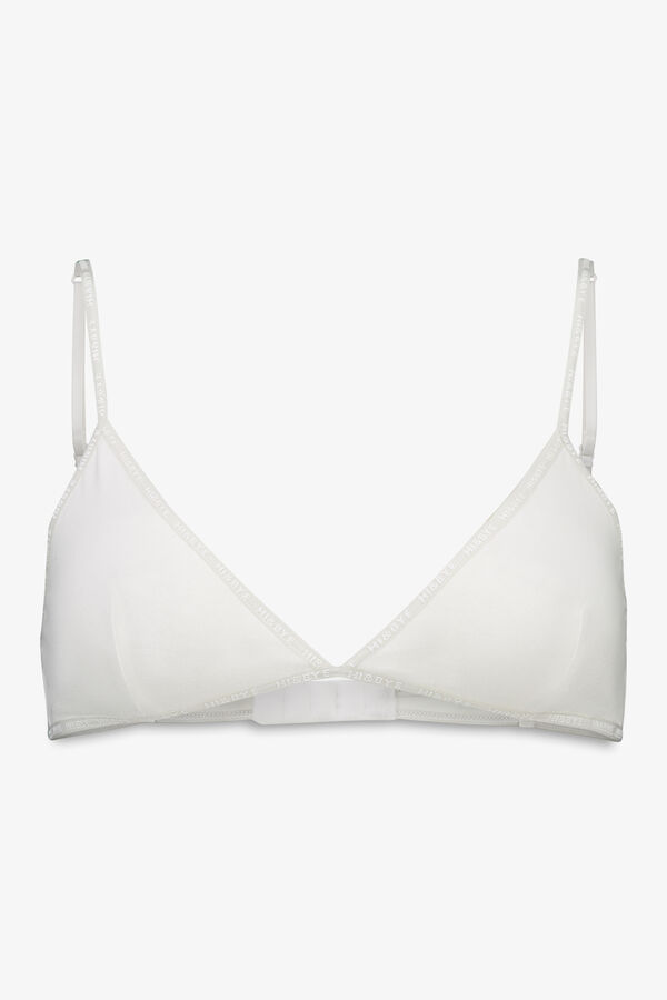 HI&BYE Brasier triangular de algodón blanco con copas extraíbles blanco