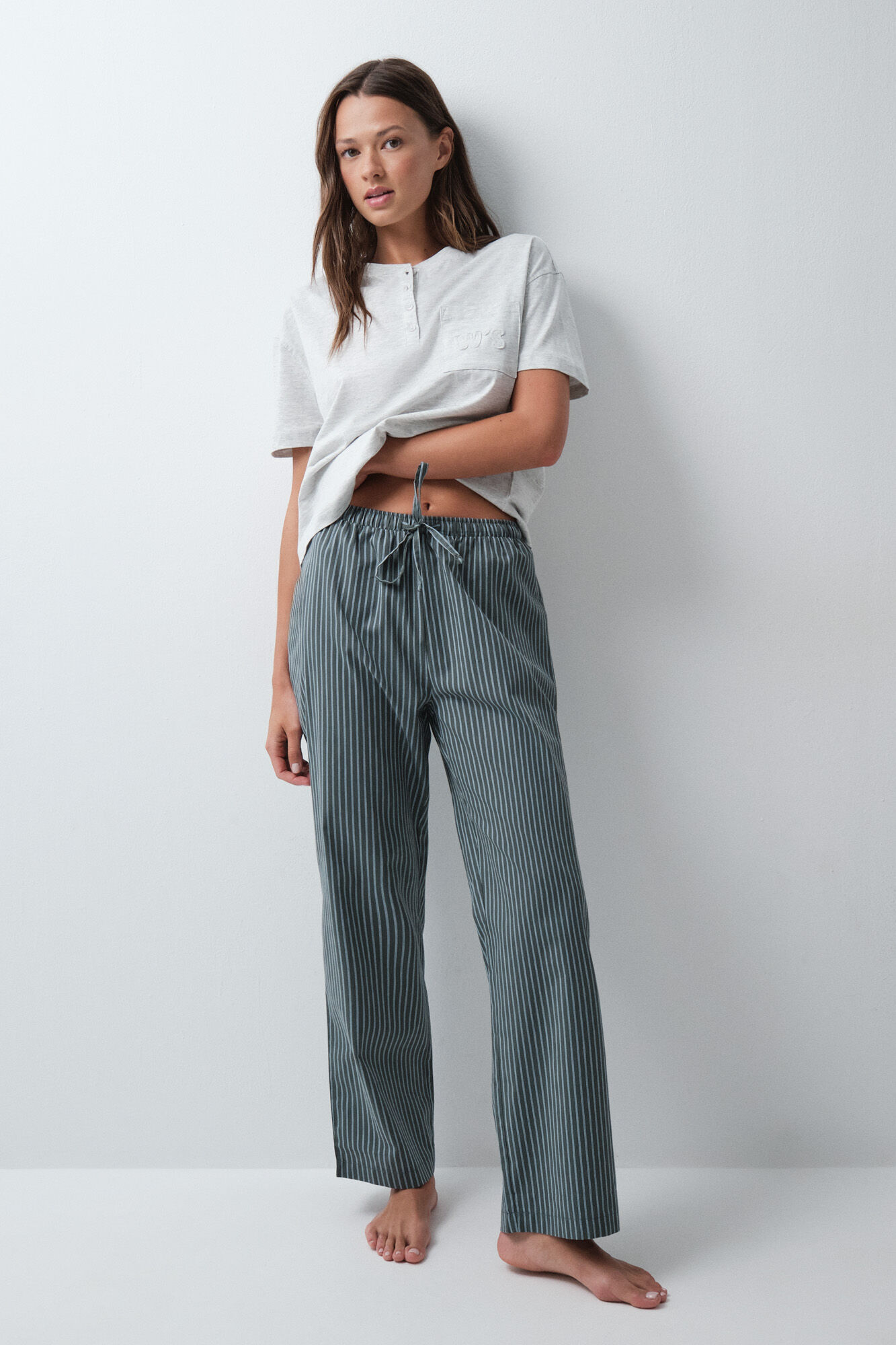 Women'secret Playera de algod&oacute;n gris