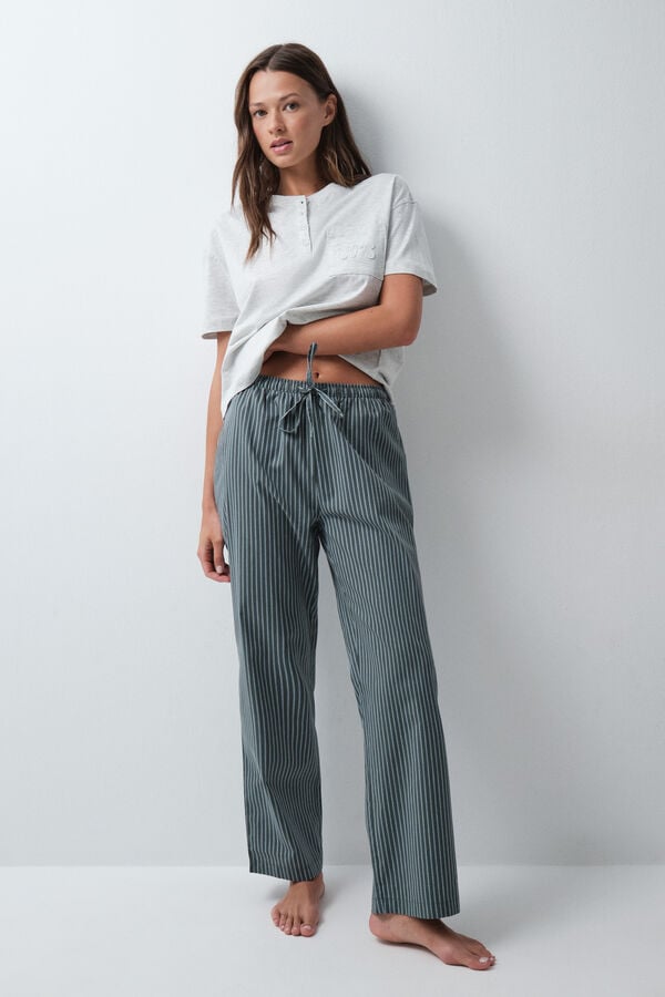 Women'secret Playera de algod&oacute;n gris gris