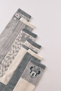 Women'secret Pack de 6 calcetines largos de algod&oacute;n con Minnie y Mickey  