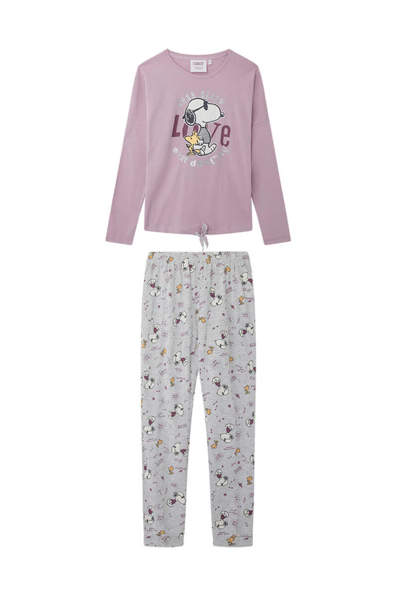 Womensecret Pijama 100% algodón Snoopy Love rosa rosa