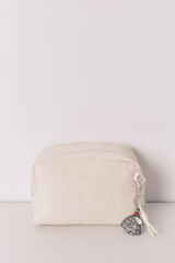 Women'secret Neceser grande de neopreno con estampado de Snoopy en color blanco marfil