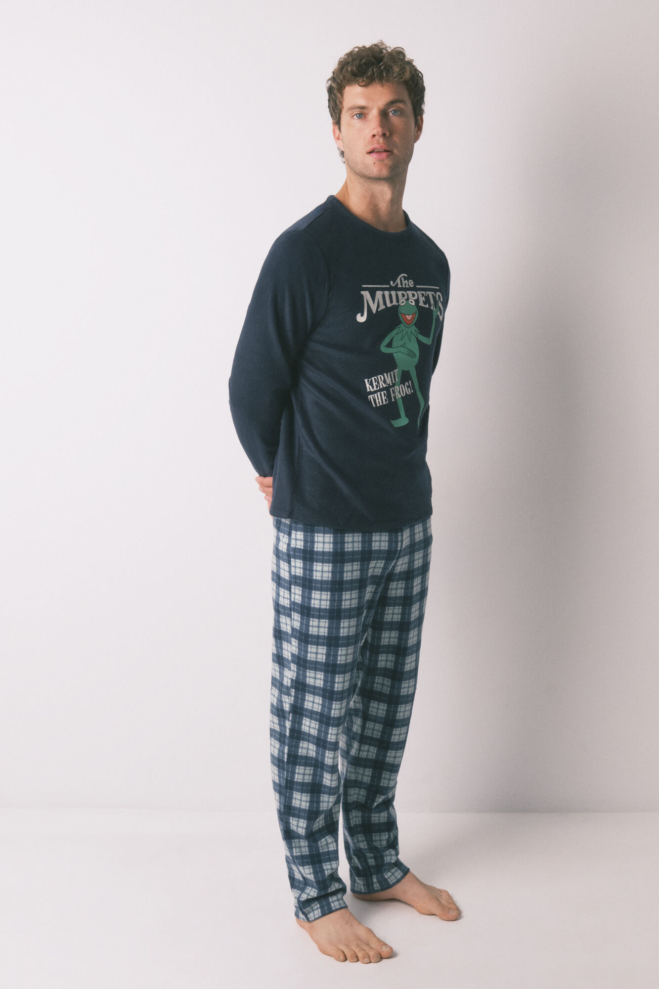 Women'secret Pijama larga de forro polar de los Muppet azules para hombre