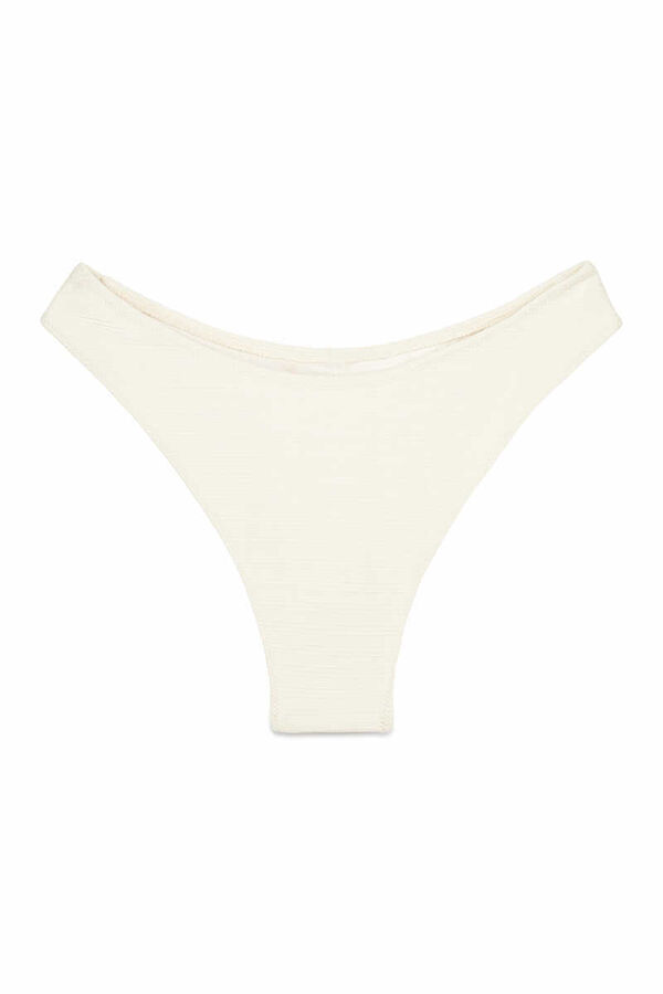 Womensecret Panty de bikini brasileña de tejido blanca marfil
