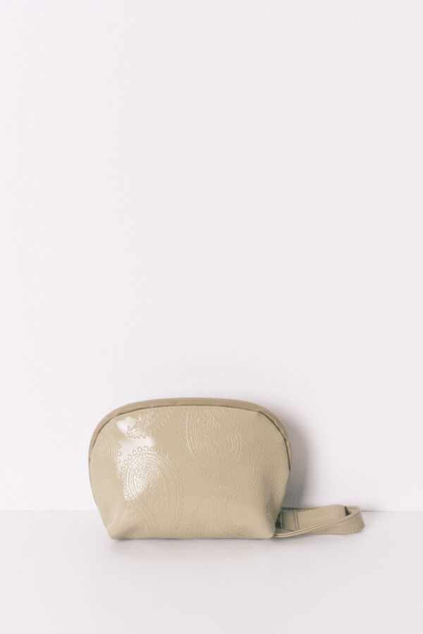 Women'secret Neceser peque&ntilde;o de piel color caqui  kaki