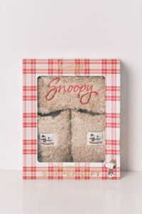 Women'secret Pack de regalo de pantuflas para casa de borrego de Snoopy y antifaz