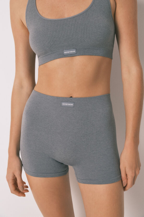 Womensecret Pantalón de canalé gris claro gris
