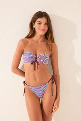 Women'secret Top bikini bandeau con estampado mixto estampado