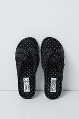 Women'secret Pantunflas de nudo con puntos negro