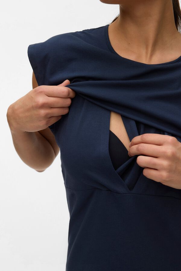 Mamalicious Vestido corto Maternity y lactancia  azul