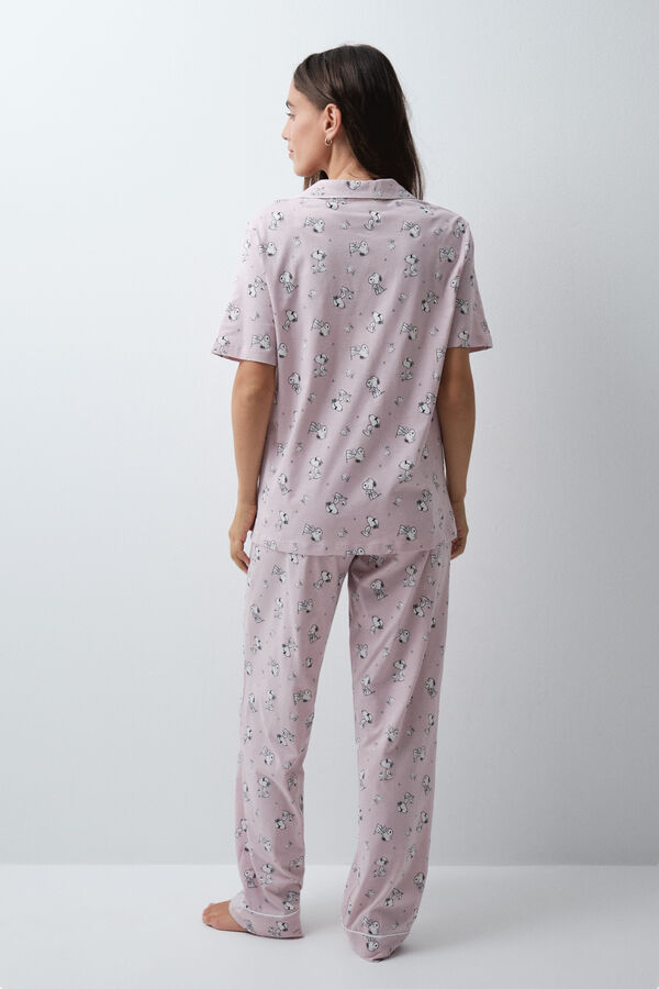Women'secret Pijama camisera de algod&oacute;n Snoopy rosa rosa