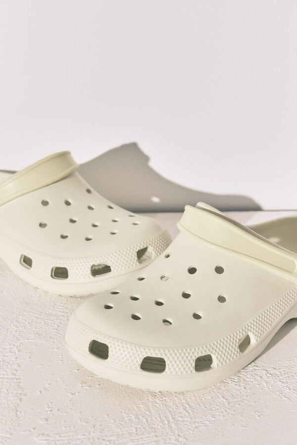 Women'secret Pantunflas zueco de goma naranja blanco