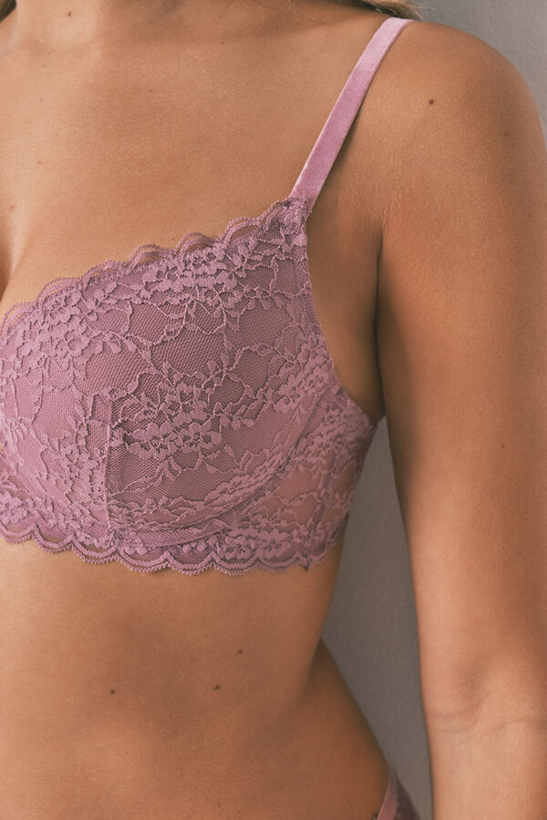 Women'secret Brasier GORGEOUS push-up de encaje rosa rosa
