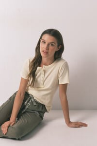 Women'secret Pantal&oacute;n largo de algod&oacute;n verde