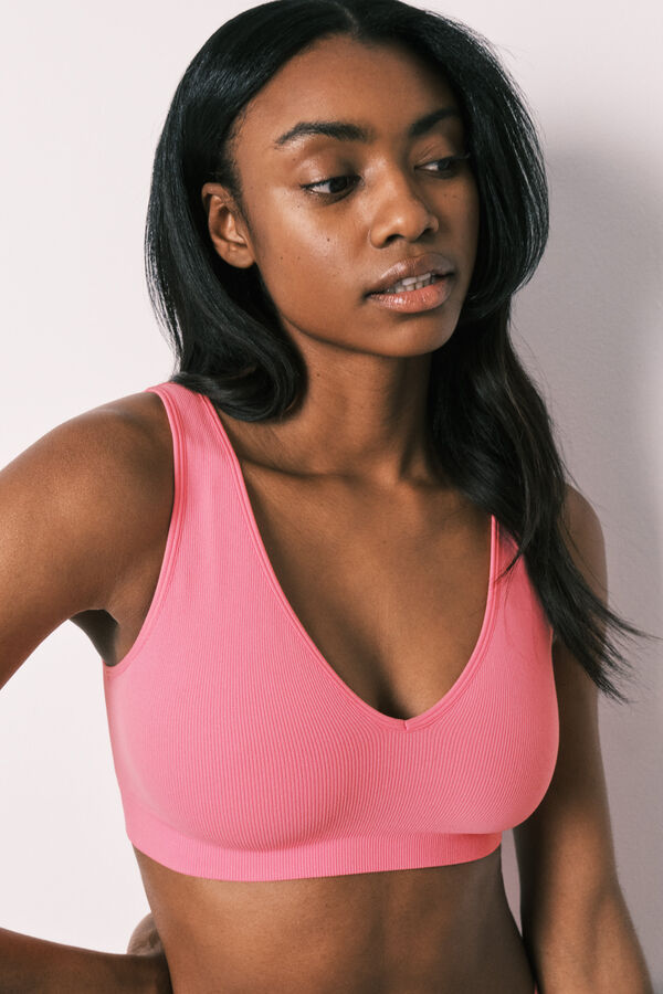 Women'secret Top halter liso clean cut coral coral