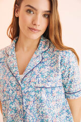 Womensecret Pijama camisera 100% algodón flores verde verde