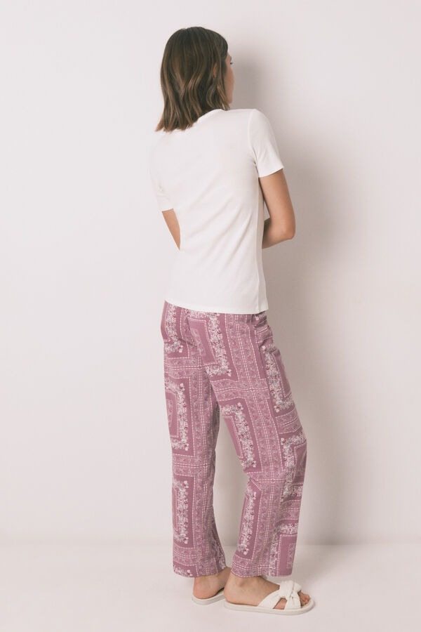 Womensecret Pijama larga con estampado de flores  gris