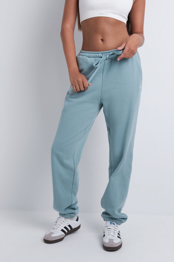 HI&BYE Pantalón jogger de felpa de algodón verde verde