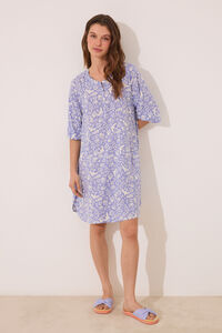 Womensecret Playera de dormir de viscosa con estampado lila estampado