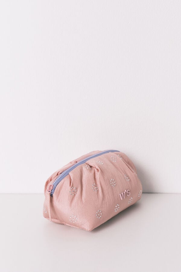 Women'secret Neceser con acolchado rosas y lentejuelas  morado/lila