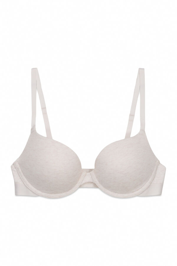 Women'secret Brasier push up de algod&oacute;n acanalado beige GORGEOUS caf&eacute;