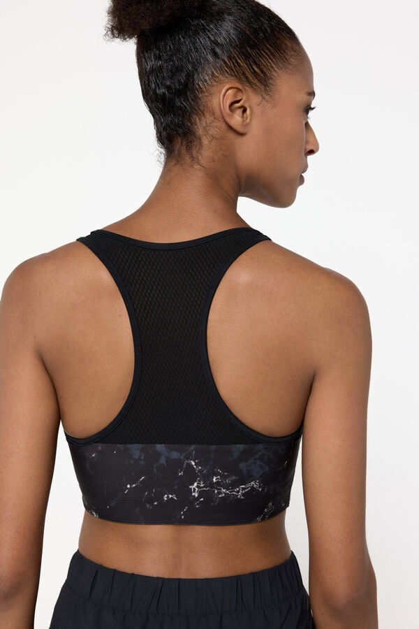 Only Play Brasier deportivo reversible negro/ estampado negro